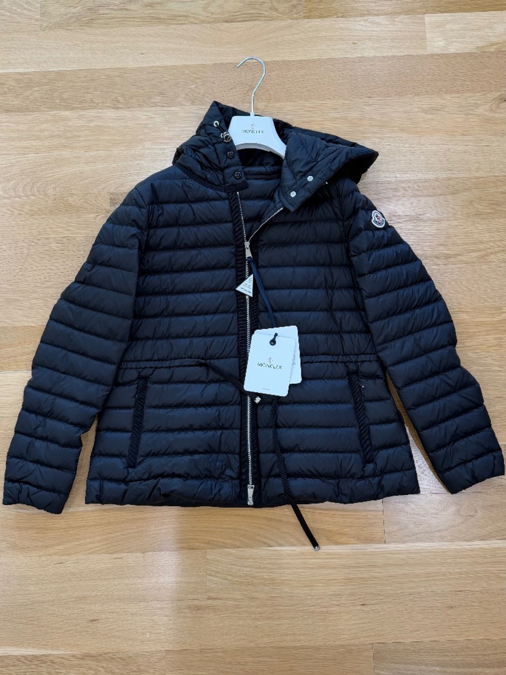 Moncler Raie Hooded Short Down Jacket Black New Size 2